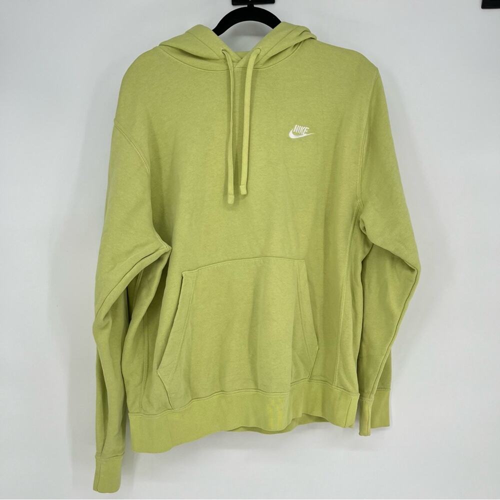 Nike Club Fleece Hoodie Mens Large Green Pullover Hooded Sweatshirt
